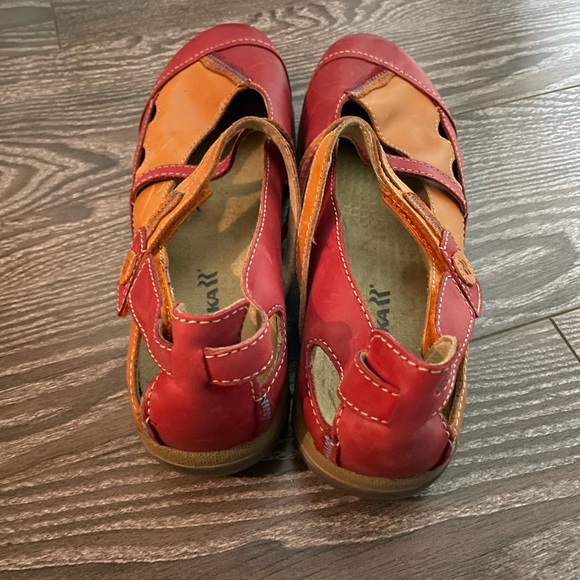 Romika Gina Mary James Leather Orange Red Straps Comfort - Picture 6 of 7